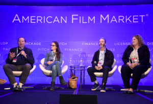 Evan Saxon, Head of West Coast Acquisitions and Business Development, Abramorama, Alexandra Johnes, Producer, Very Special Projects, Josh Braun, Co-President, Submarine Entertainment, Melanie Miller, Co-Founder/Producer, Fishbowl Films